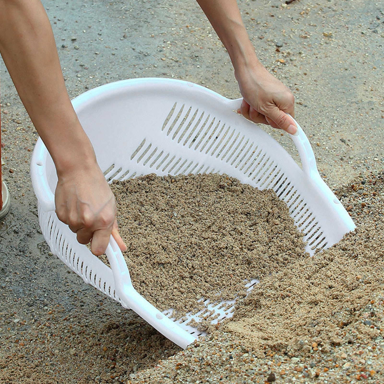 YWBL-WH Paquete de 2 Bandejas para Tamizar Tierra con Doble Mango para Jardín, Plástico PP Duro | reutilizable, multiusos, que ahorra mano de obra, para plantar en jardines, limpieza de cribado de abono de partículas
