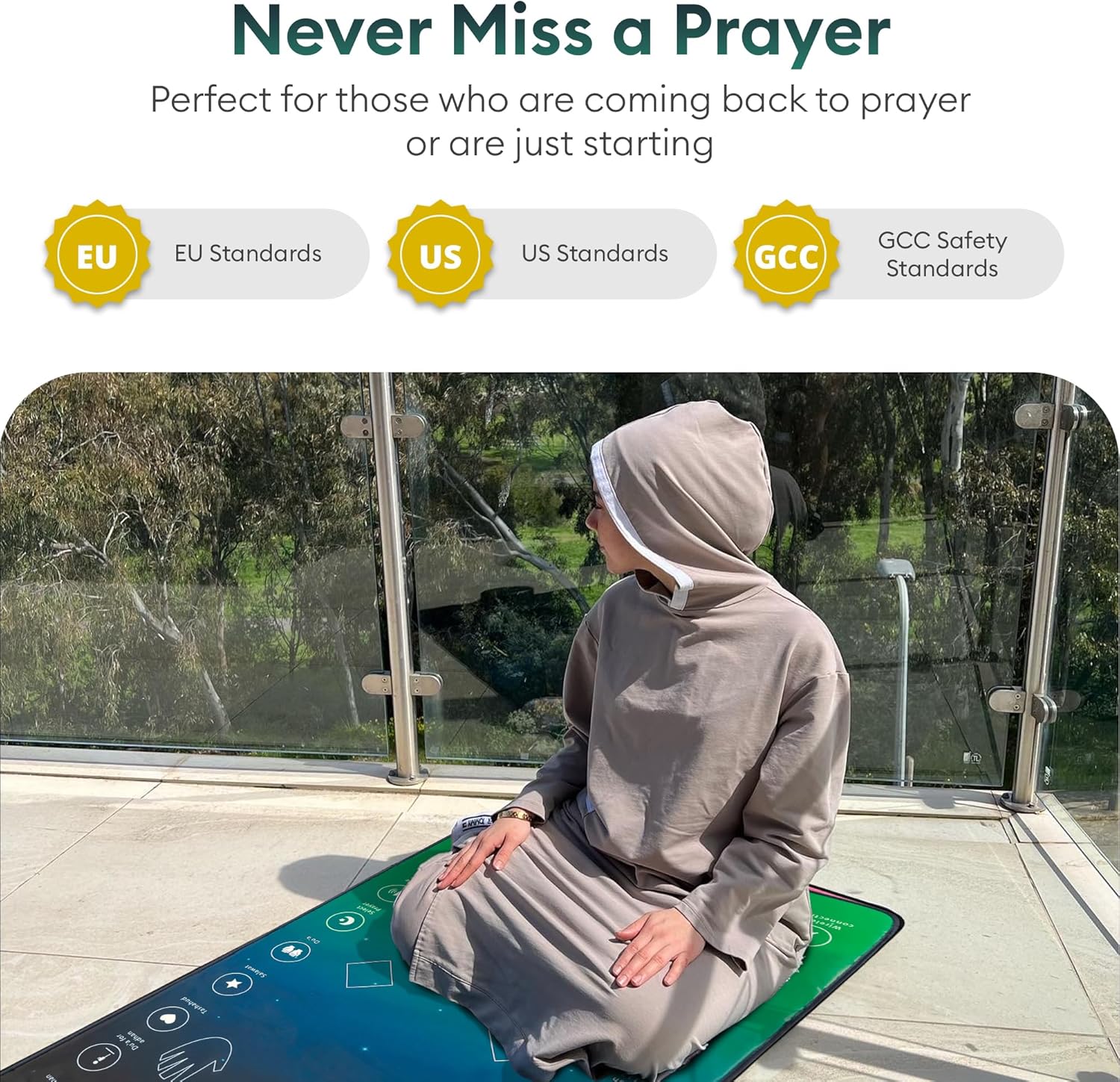 My Salah Mat for Adults - Smart Interactive Prayer Mat for Adults & Reverts Learning Surahs, Salah, Duas, & More - Muslim Prayer Rug with 25 Touch Keys, Padded Prayer Mat Layer, & Speaker for Ages 8