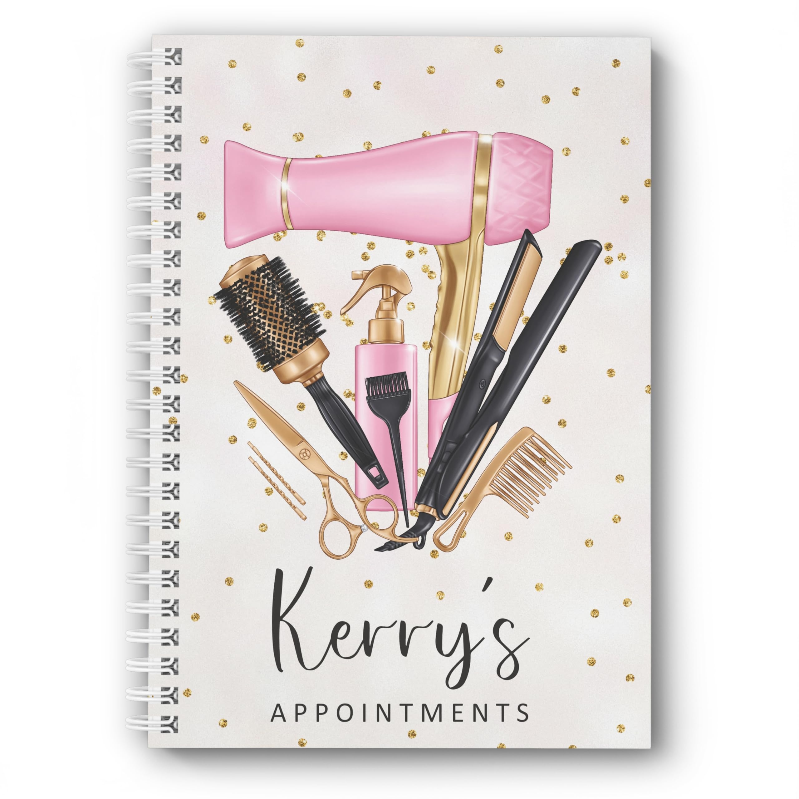 Personalised Appointment Book Diary, Hairdresser, Hair Salon, Dated, Any Month/Year Start, 2026, 2027, 2028, 2029