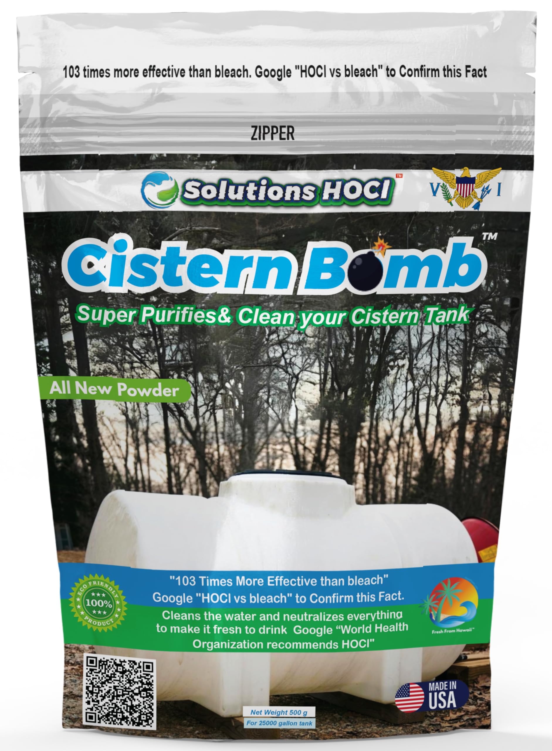 Cistern Tank Cleaner - Cistern Tank Bomb Cleaning Super Cleans your Cistern (500 Gram - Treats 25,000 Gallons)