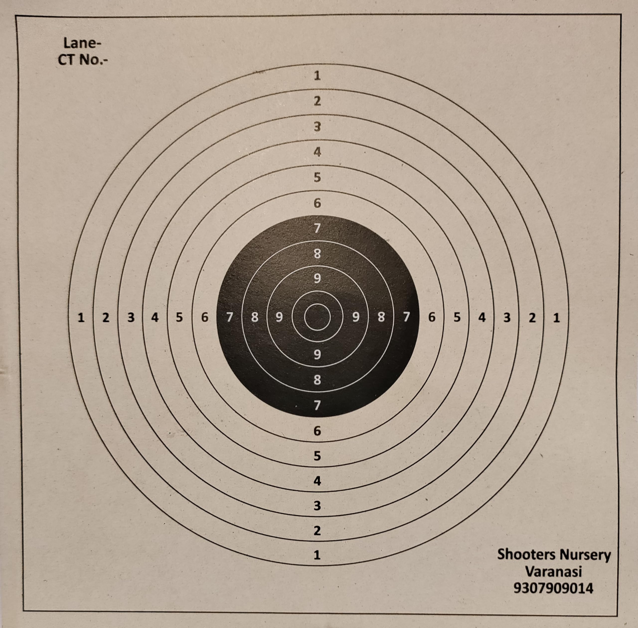 Generic 10M Air Pistol Targets (Hard Paper, Off White Card) 100 Piece