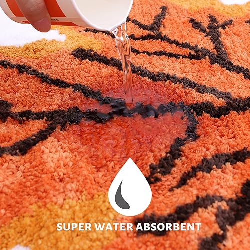 Miniatura 7 de Alfombra de baño de hoja de arce, de lujo, suave, de alta absorción, con hojas de arce, lavable, antideslizante, alfombra de baño de hojas naturales