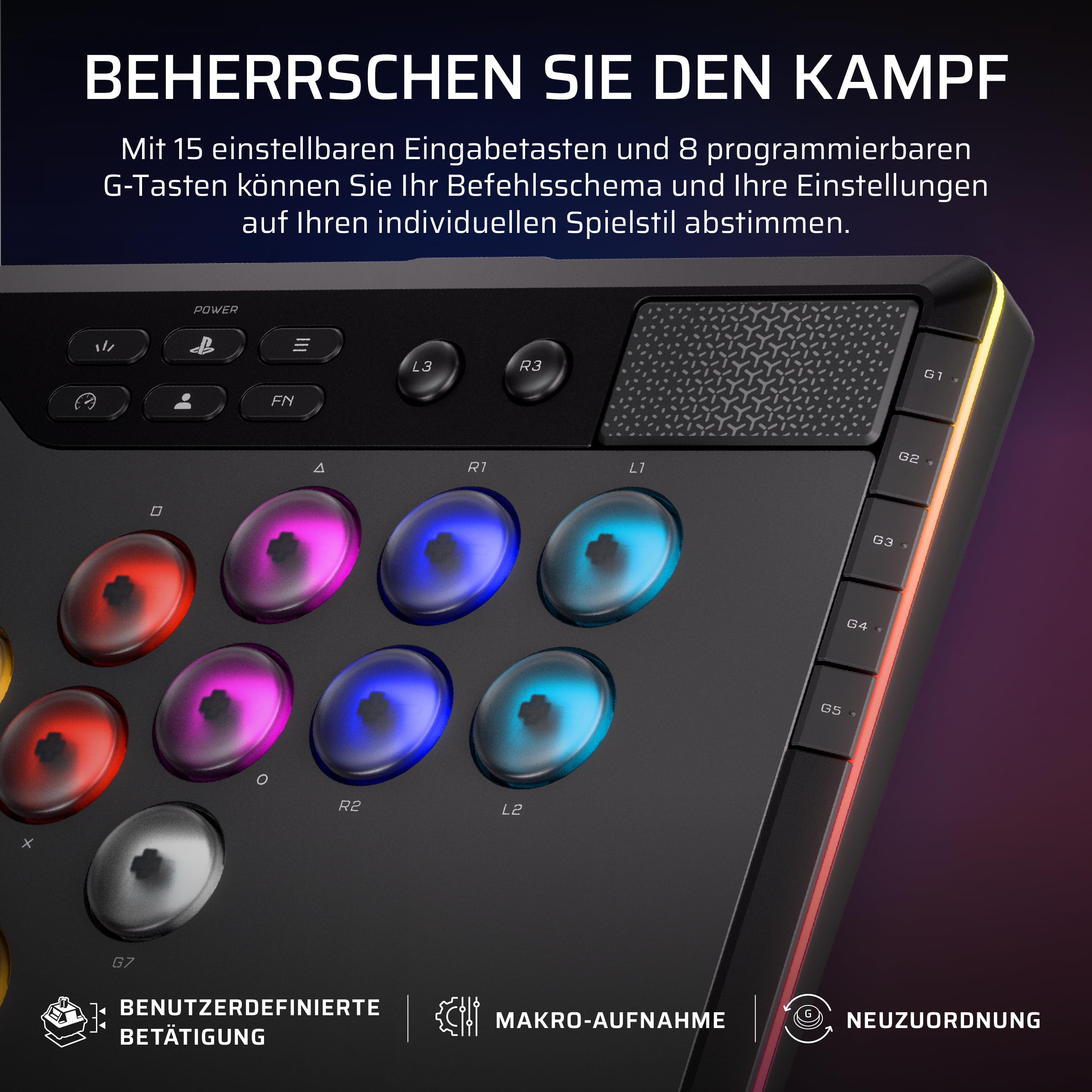 Corsair NOVABLADE PRO Kabel-und Hebelloser Controller mit Hall-Effekt | 15-Haupttasten-Layout, 1000Hz-Polling, 2,4 GHz Kabellos, SOCD, MGX Hyperdrive Hall-Effekt-Magnetschalter, PS5, PS4, PC