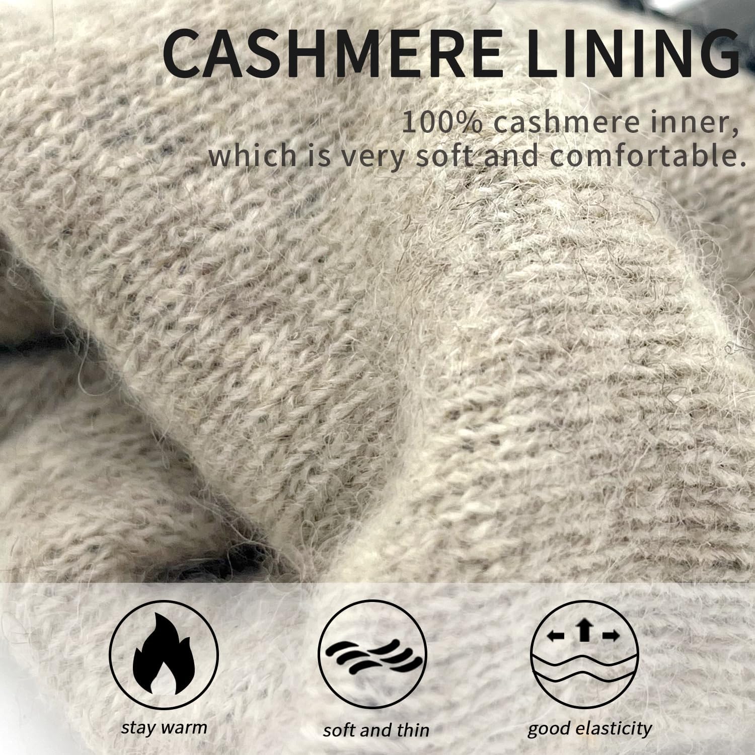 Mens Clod Weather Gloves Lambskin leather Cashmere Lined - Image 2