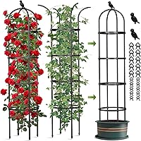 CLFUN 6.2FT Rustproof Obelisk Trellis for Climbing Plants - Metal Tower Support for Tomato, Rose, Cucumber, Potted Garden Vines