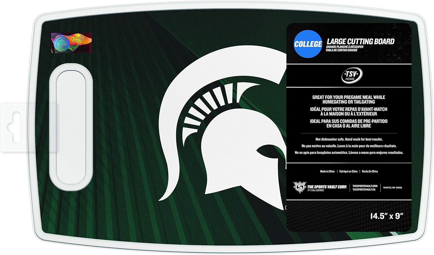 NCAA Michigan State Spartans Large Plastic Cutting Board