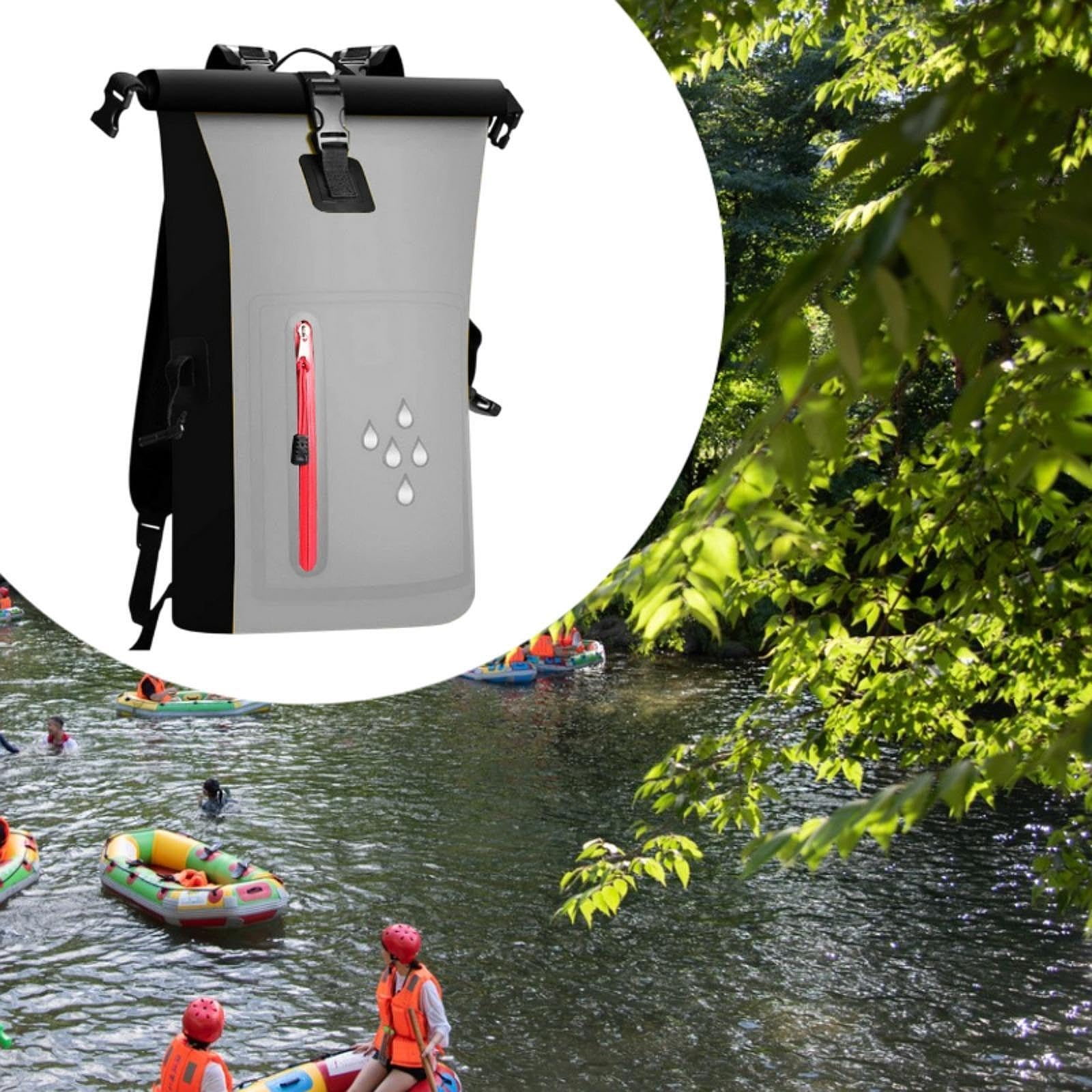 predolo Bolsa Seca Impermeable de 25 L, Multifuncional, Ligera, para Flotar, Mochila Impermeable para Canoa, Pesca, Esquí Y Vela.
