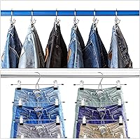 Vista 6 de 12 piezas de suministros de dormitorio universitario decoración falda pantalones perchas con clips resistente clip ahorro de espacio apilable añadir