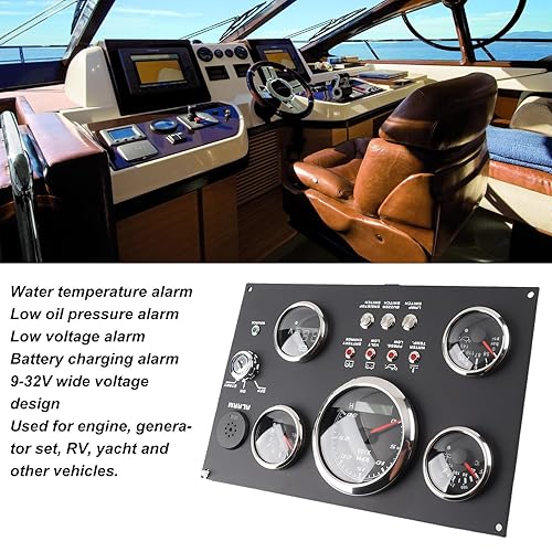 Miniatura 5 de Juego de medidores de tablero 5 en 1, IP67, impermeable, medidor digital, motor, rpm, nivel de combustible, presión de aceite, temperatura del agua,