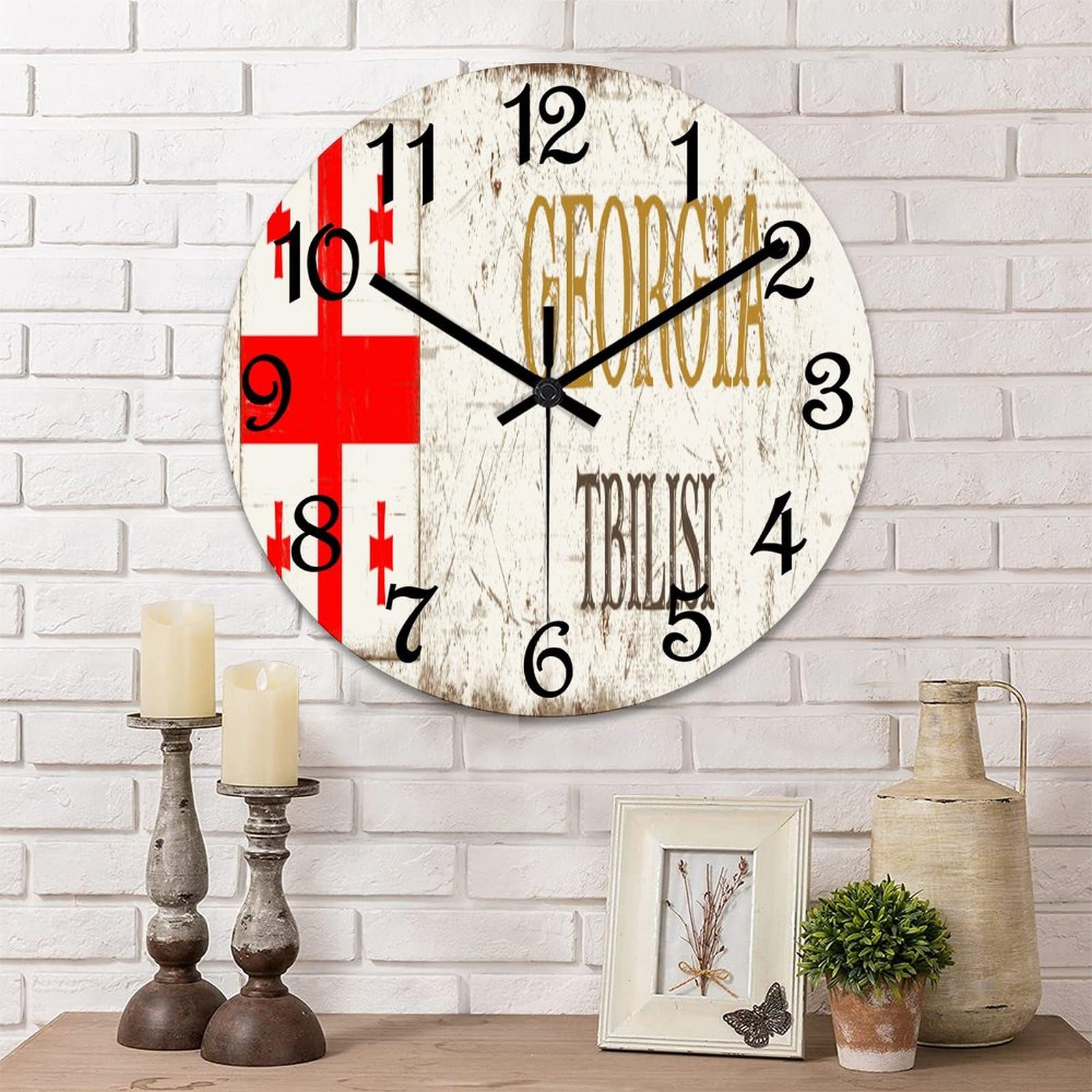 Horloges murales de Géorgie idée cadeau bois Tbilissi 38cm
