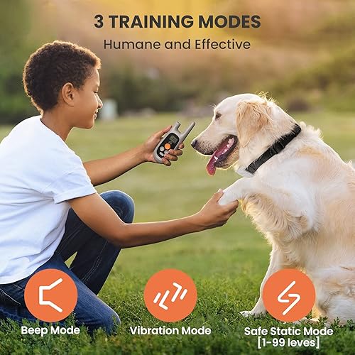Miniatura 2 de DOG CARE Collar de entrenamiento para perros, collar de choque con pitido, vibración, estático seguro, collar de entrenamiento para perros con