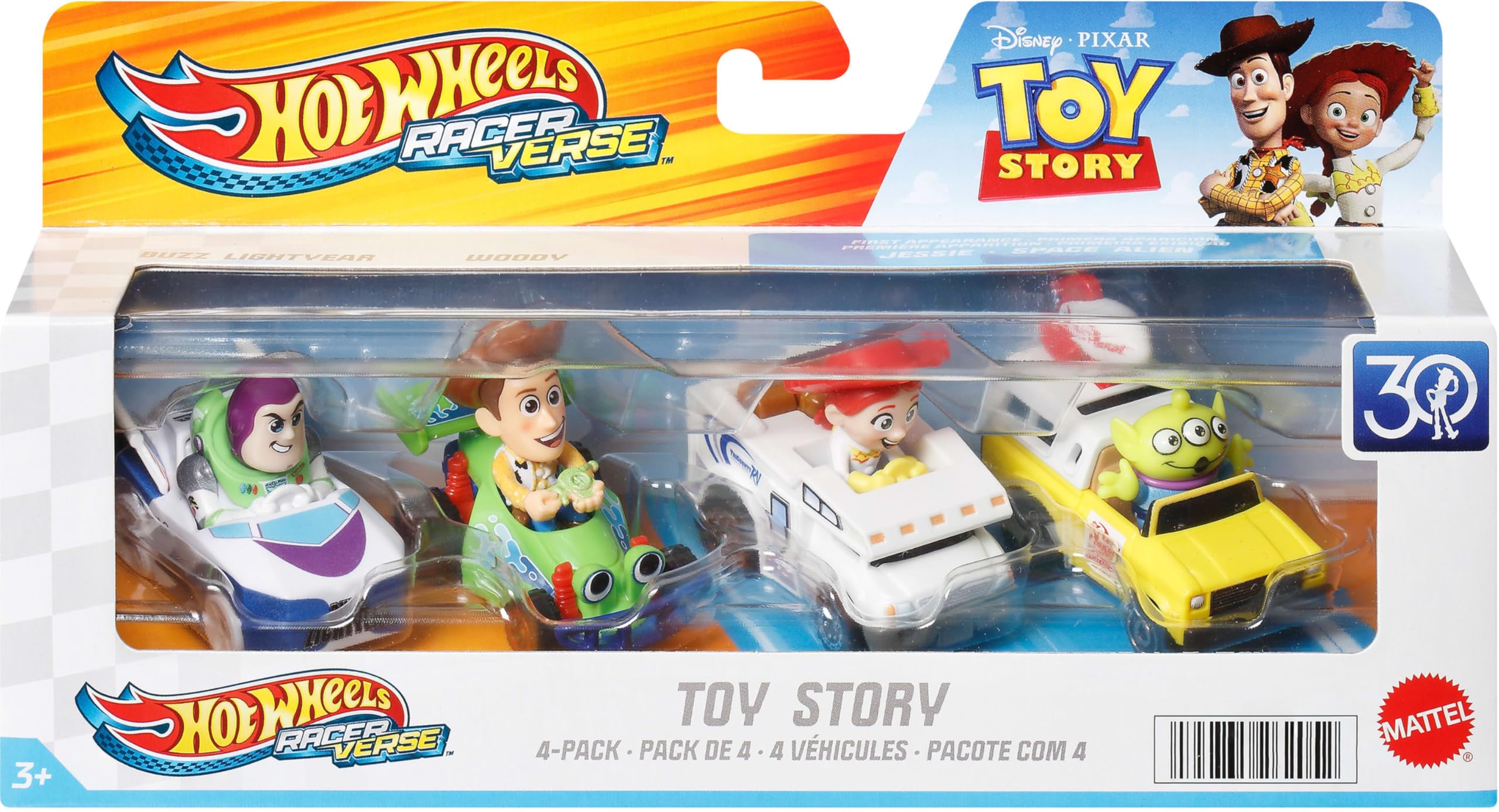 Hot Wheels RacerVerse, Set of 4 Die-Cars 1:64 Scale Toy Cars