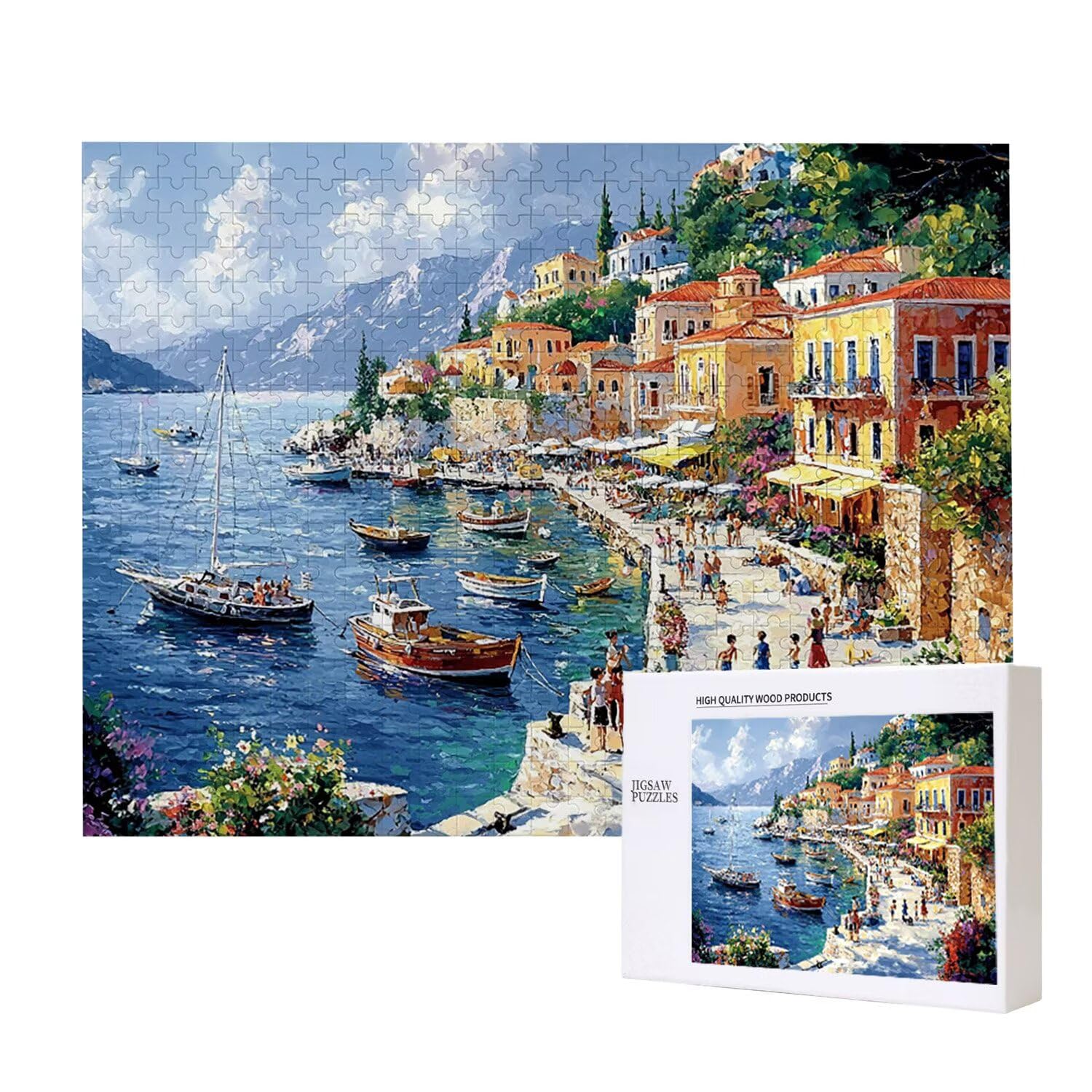 Puzzle in Legno per Adulti 1500 Pezzi | Vista sul porto| Giocattoli Educativi | Puzzle Adulti E Famiglie Decor | Dimensione Di 87x57cm | Regalo Adultis | Regali Natale (Formato: 34.8x22.8in) o-242