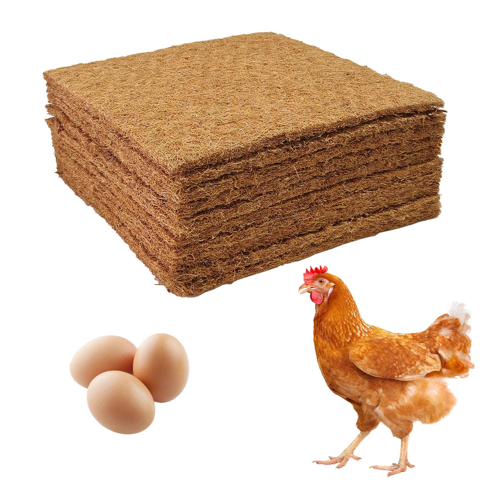10 Nido Per Galline Ovaiole, Tappetini Per Nido Di Pollo Per Nidificare Galline, Ispessimento, Tappetino In Cocco, Riutilizzabili, Accessori Per La Protezione Di Pollaio E Uova (10, 30 x 30 cm)