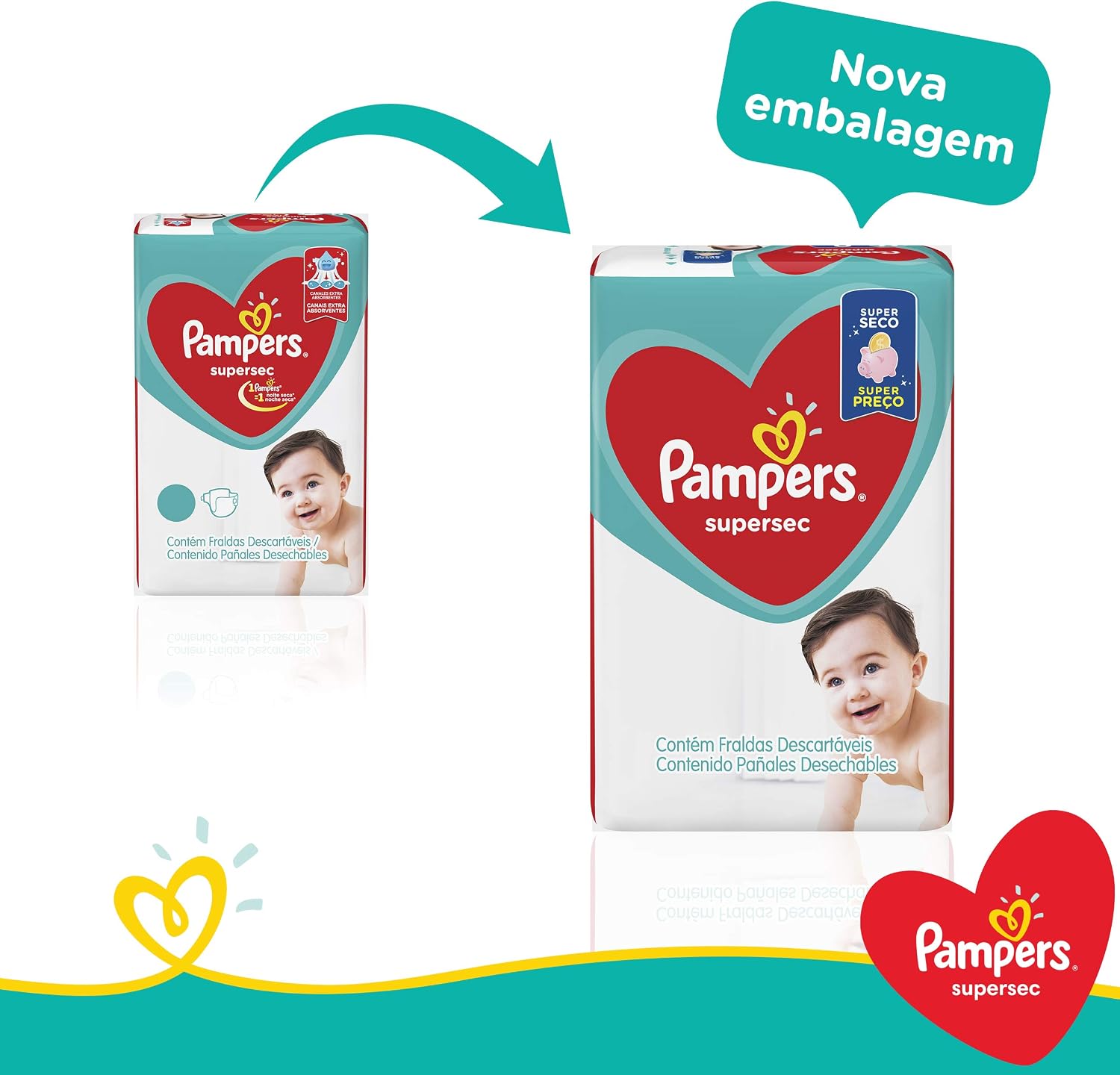 Fralda Pampers Supersec, XG, 68 Fraldas