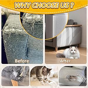 Anti Cat Scratch Furniture Protector, 17" x 118" Self-Adhesive Couch Protector for Cat Claws, Heavy Duty Couch Cover Furniture Protectors from Cats Scratching Tape for Sofa, Corner, Door, Chair
