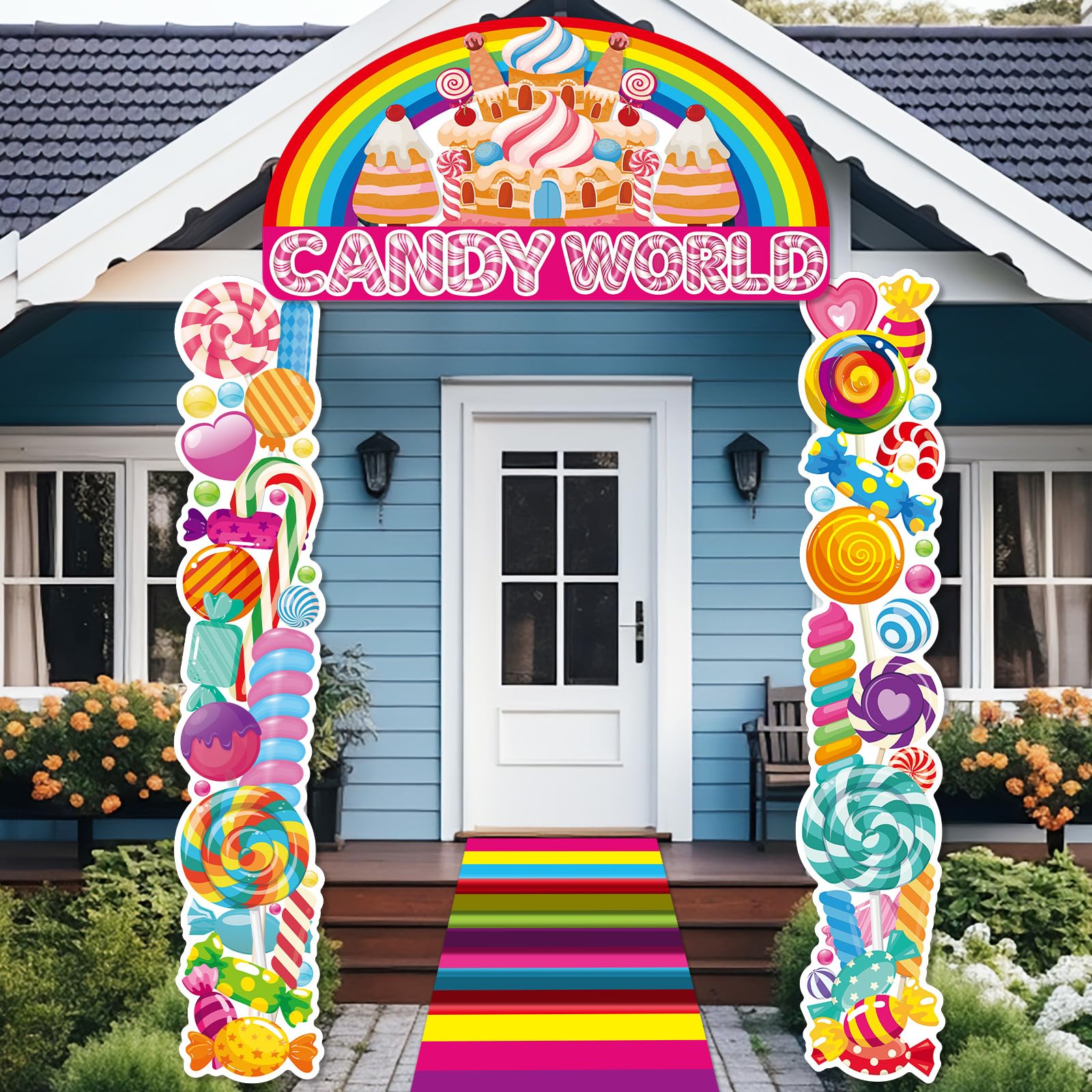 Couvertures de porte de bonbons et bannière Sweet Candyland pour fond de studio photo coloré