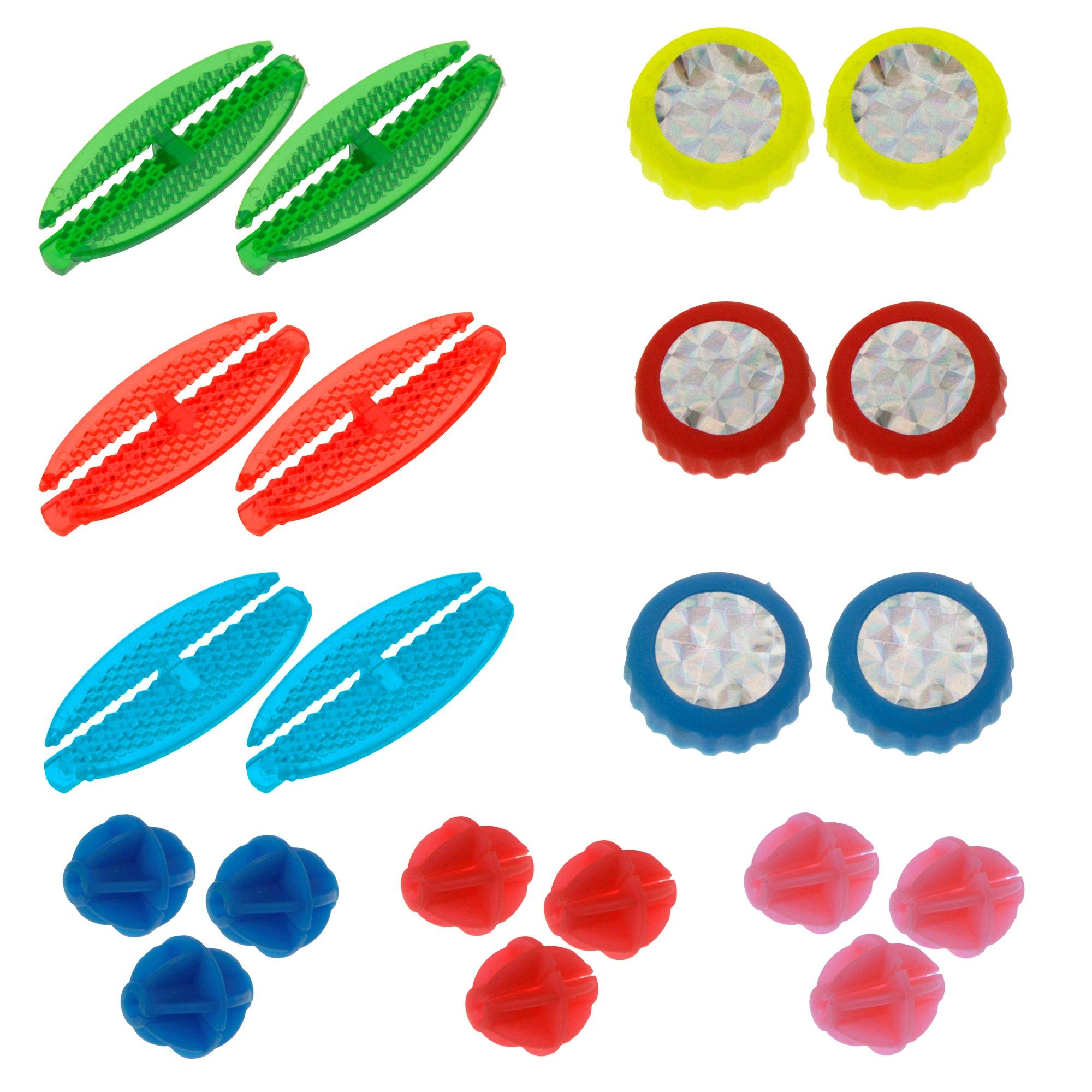 hibuyBicycle Spoke Clips – Children's Bicycle Reflectors & Beads – Pack of 21 – Colourful Popy Colourful