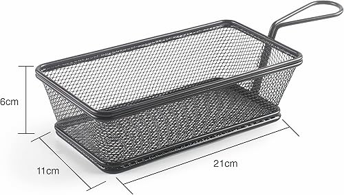 Miniatura 2 de LACOR - 61155  Cesta rectangular para servir aperitivos, cesta de patata francesa, acero inoxidable, no apta para freír, 8.3 x 4.3 x 2.4 in, acabado