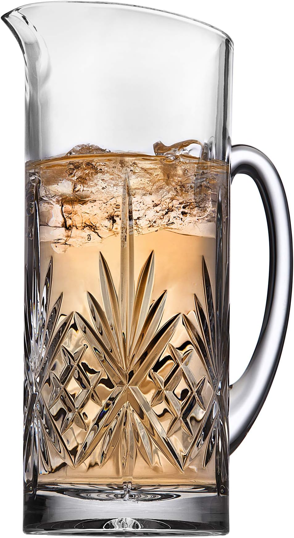 Godinger Dublin Collection Beverage Pitcher Carafe, Cocktail Bar Mixing Glass - 34oz