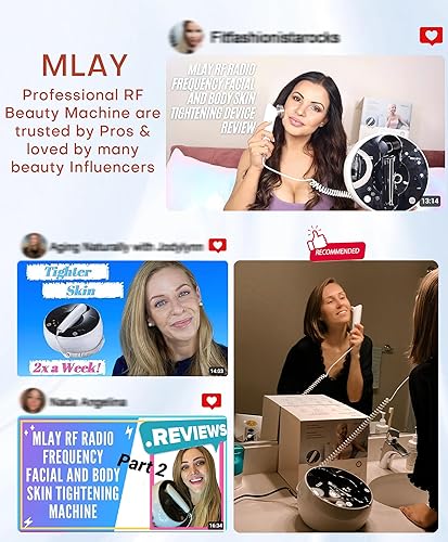 Miniatura 2 de MLAY Máquina profesional de belleza RF, máquina facial de radiofrecuencia con 2 sondas, ajuste de piel de radiofrecuencia en casa para levantar