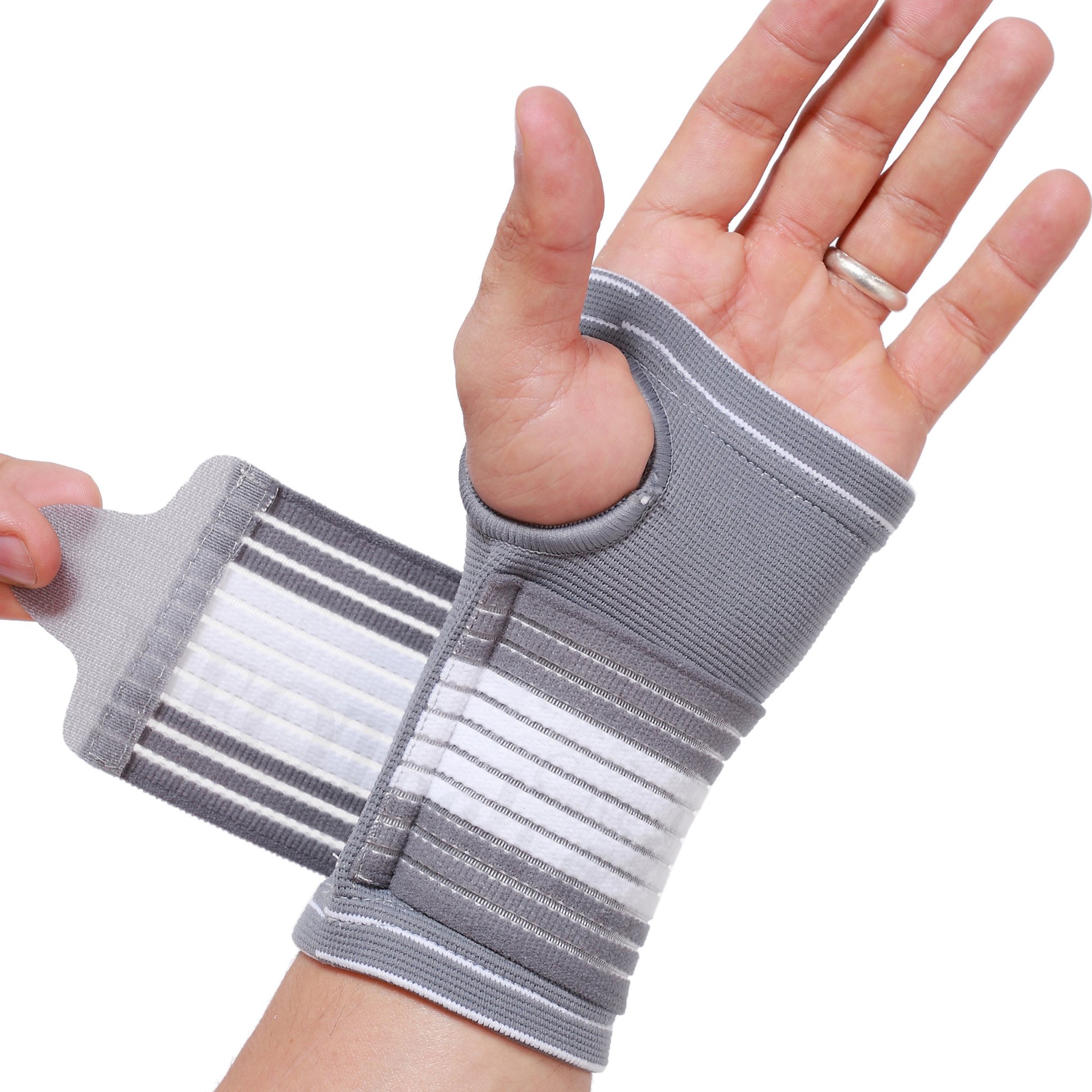 Neotech Care Hand Palm Wrist Support with Adjustable Compression Strap (Grey Colour, Size XL, 1 Pair)