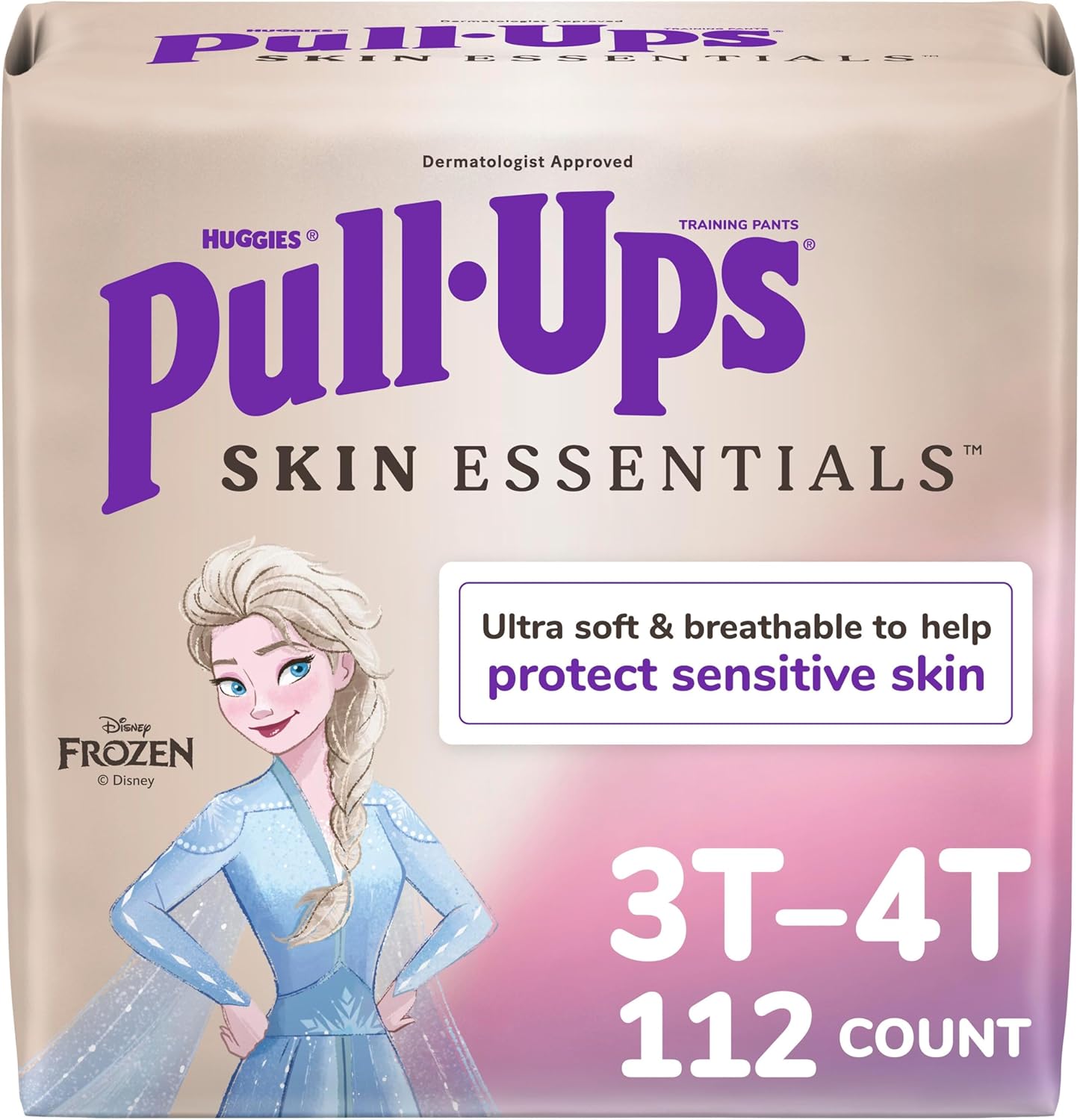 (Size:3T-4T )Pull-Ups Girls' Skin Essentials Potty Training Pants, Training Underwear, (32-40 lbs), 112 Ct (4 Packs of 28) 3T-4T 112