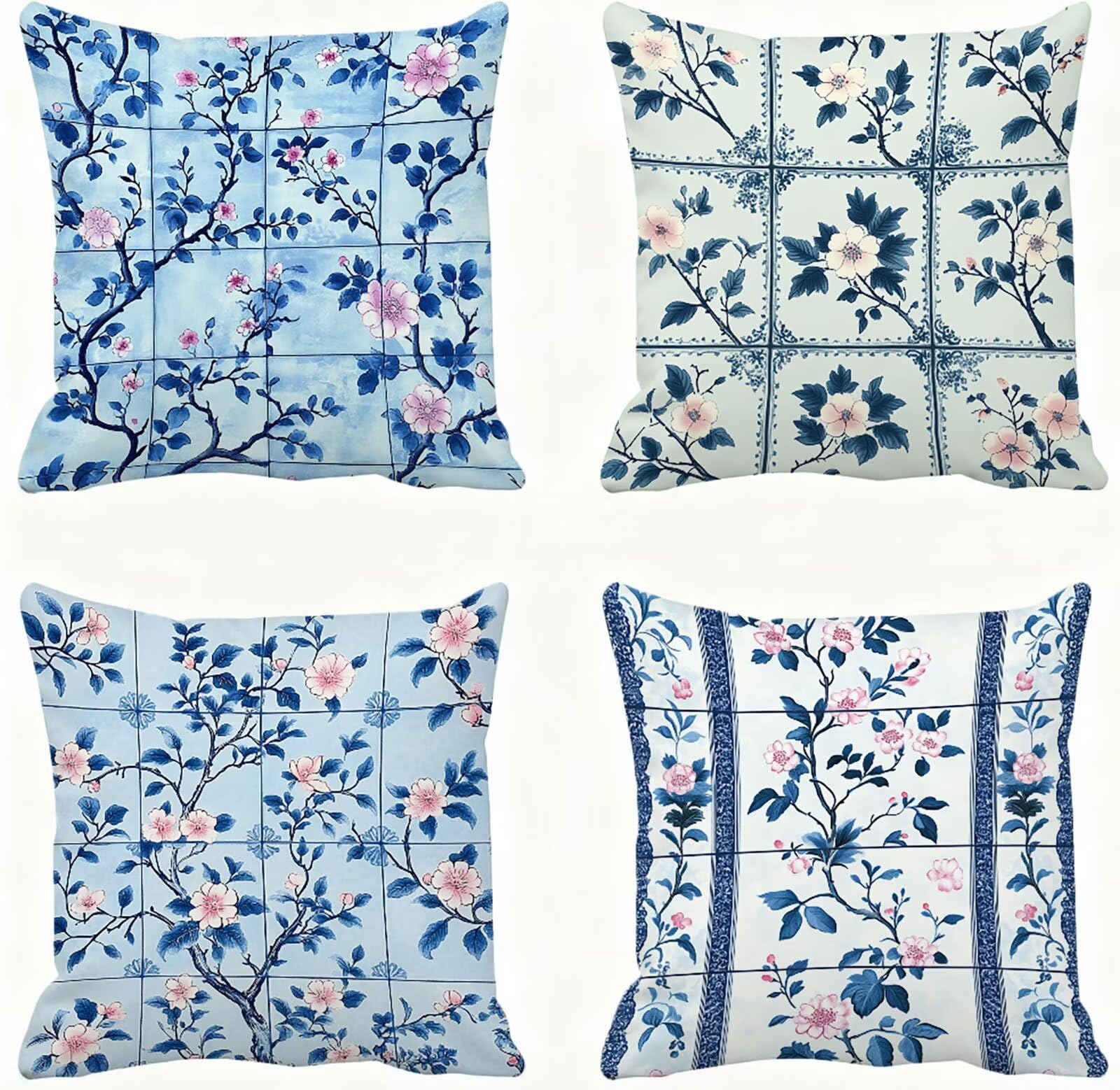 Azul Funda Cojin 60x60 Bohemia Funda Almohada 60x60 Cojines Sofa Súper Suave Fundas Cojines Decorativos Fundas Almohadas 4 Piezas Almohada Cervicales y Cuello, para Hogar Cama Salon Decoracion E - 573