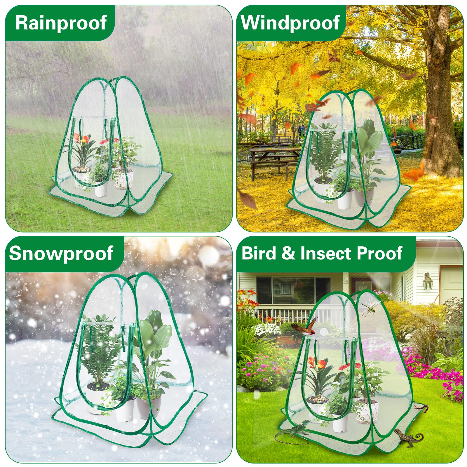 Mini Serre De Jardin Pop-up HGRGHH 70x70x80cm - Protection Hivernale Plantes PVC Transparent