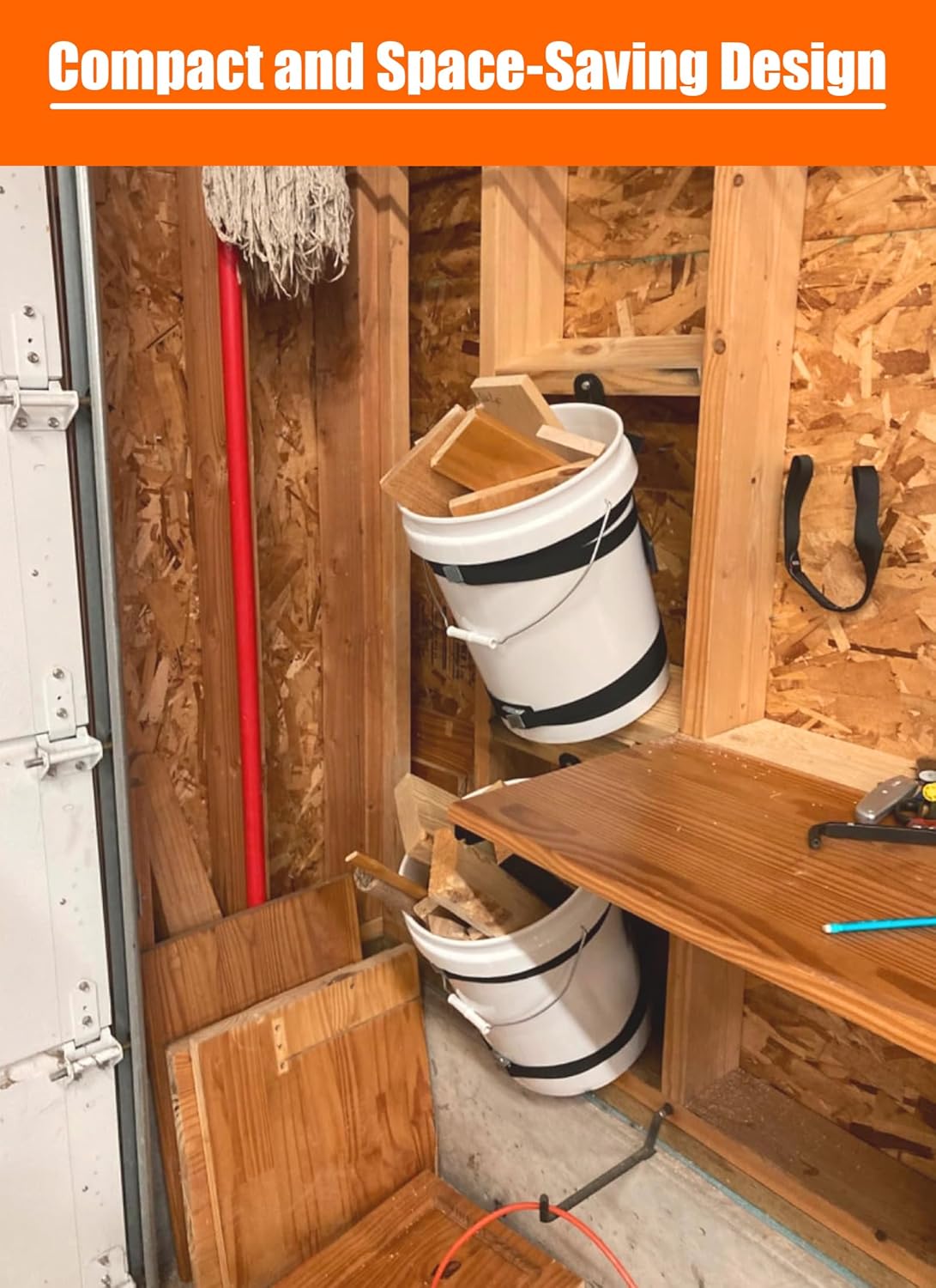 5 Gallon Water Cooler Truck Mount, Truck Bucket for Landscape Trailer, Compatible with UTV, ATV, Cart, Black Steel Bucket Companion Cooler