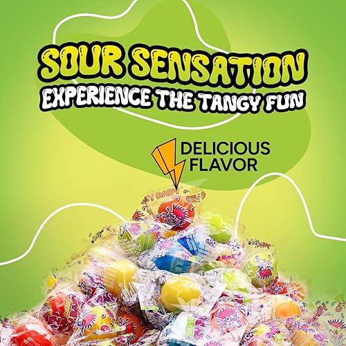 Miniatura 6 de Bolas de chicle para niños  Sour Gum  Bola de goma de mascar envuelta individualmente  Goma de mascar  Caja de regalo de 8 onzas  Mezcla de bolas de