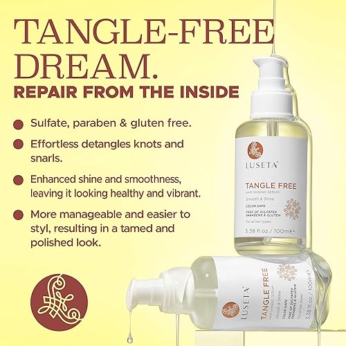 Miniatura 3 de Luseta - Aceite de suero de rutina sin enredos para mujeres y hombres, desenredante con queratina y aceite de argán, color seguro para cabello