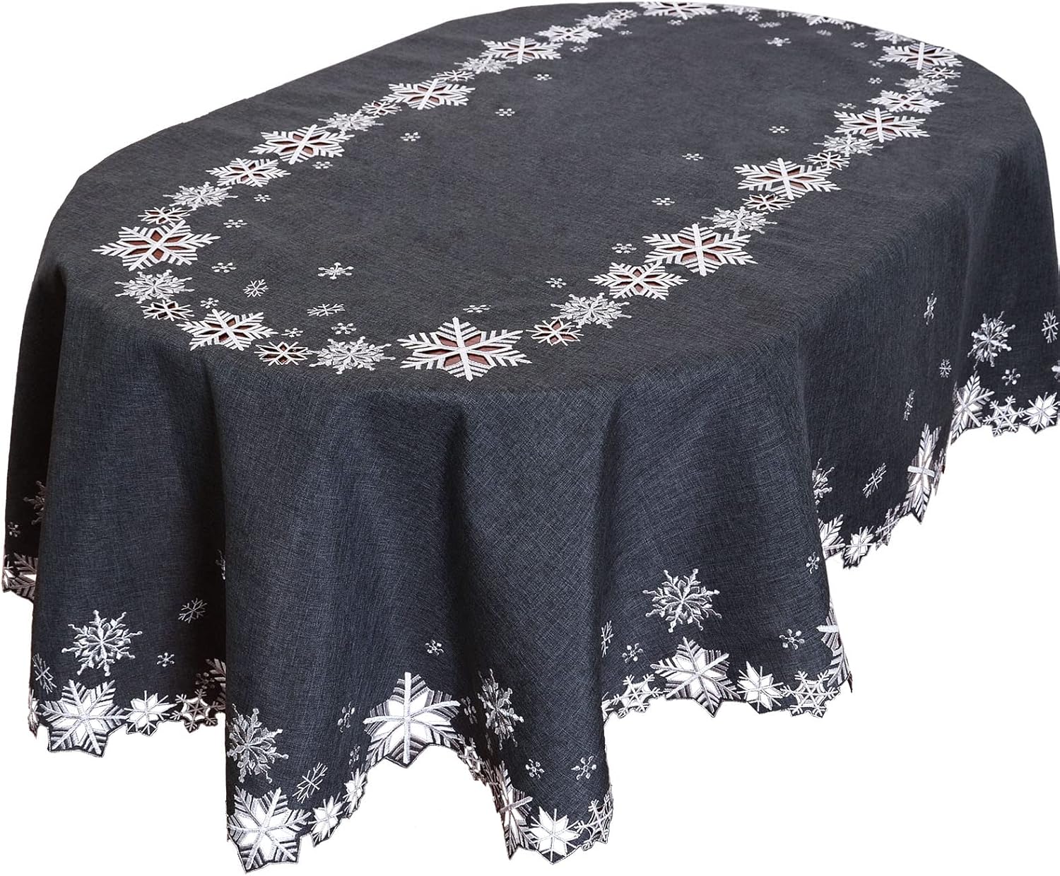 Simhomsen Embroidered Snowflakes Tablecloths for Christmas