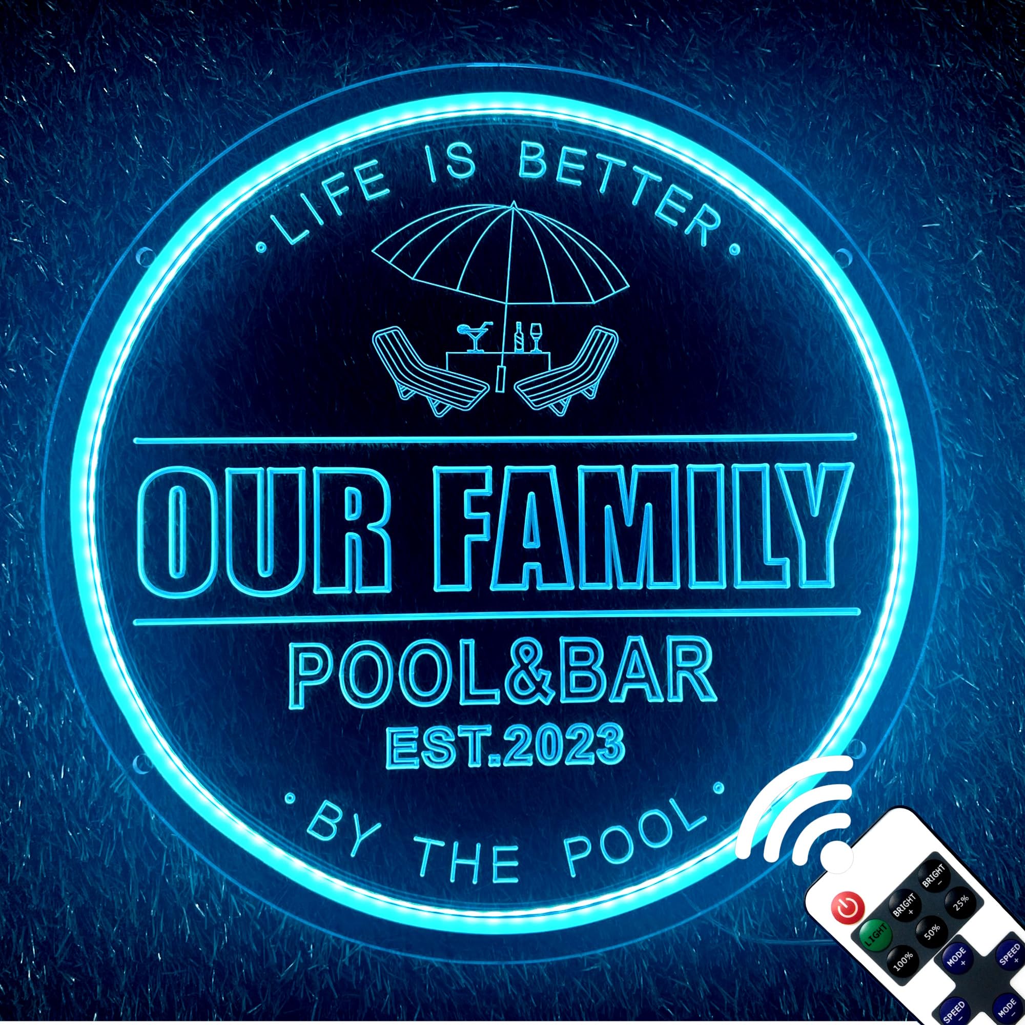 WhatABirdie Custom LED Neon Sign, Personalized Pool Bar Light, Tiki Bar Wall Decor for Home, Pool Party Patio Summer Decor