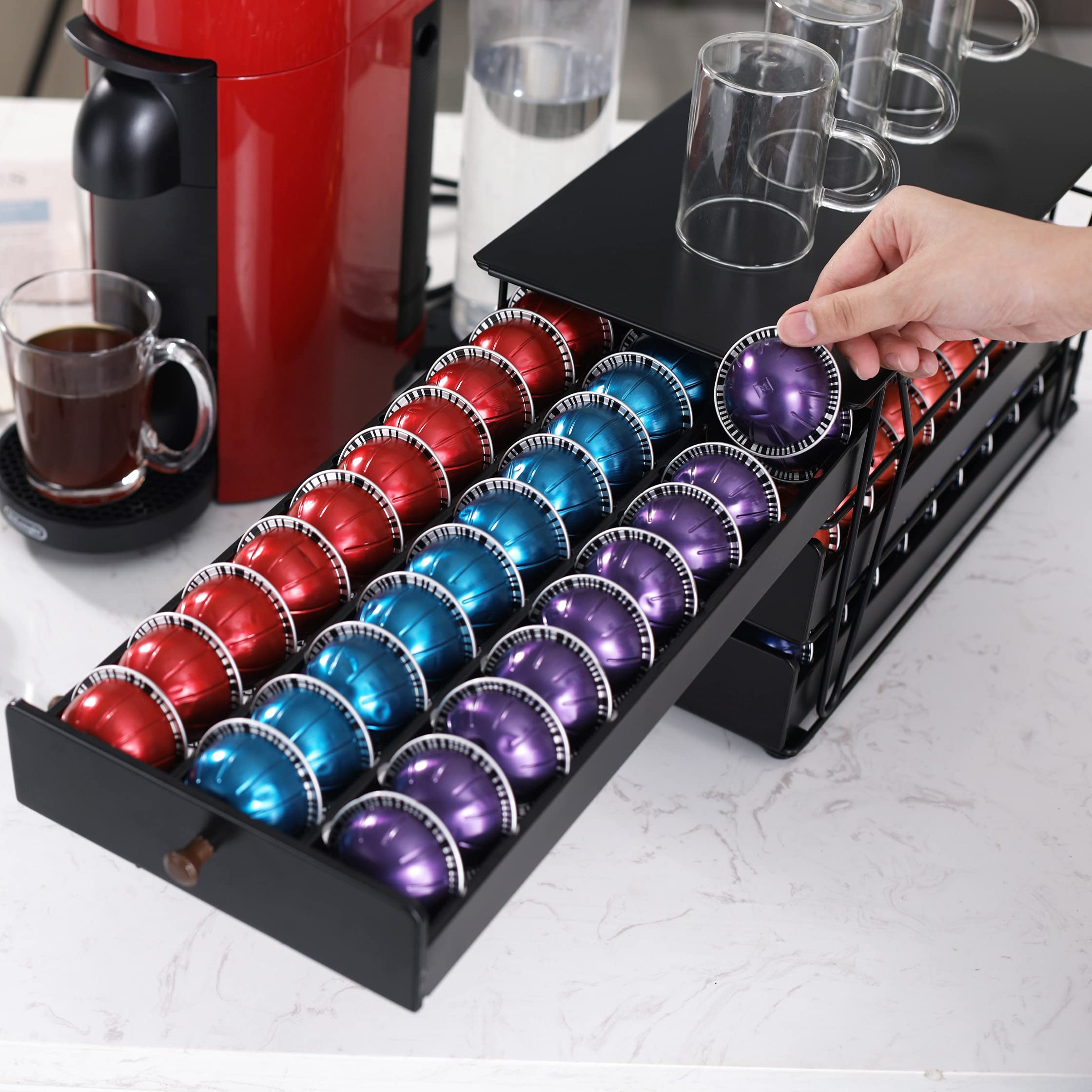 Soporte para cápsulas Nespresso Vertuo Pod Holder para cápsulas Vertuoline (90 cápsulas-3 niveles)