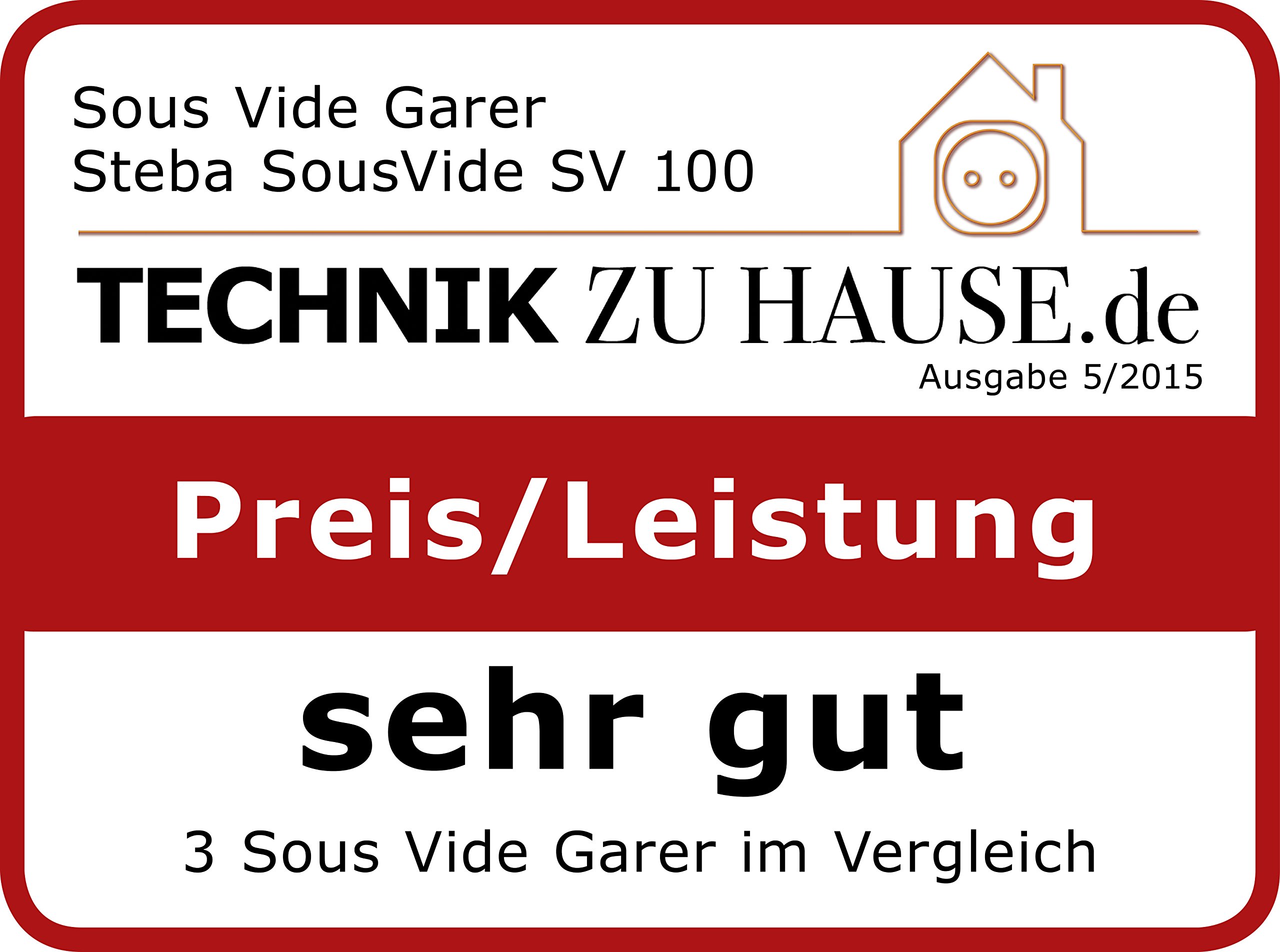 Steba SV 100 Professional Sous-Vide Garer, Schwarz, Edelstahl | Pumpleistung 7,5 L/Min, 1500 W