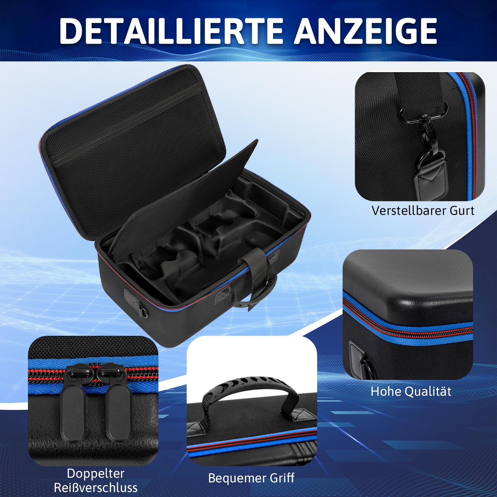 OUUTMEE Custodia per PS5 Pro, custodia portatile, compatibile con PS5 Pro/PS Slim, borsa protettiva con tracolla per console PS5, disco/edizione digitale, schede di gioco, HDMI