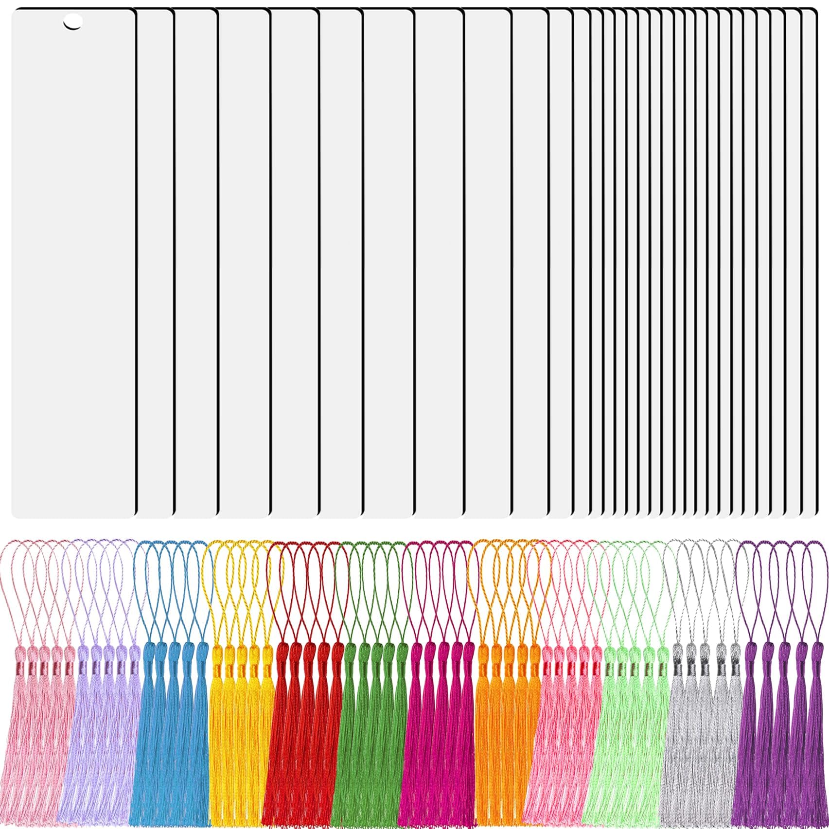 90Pcs Sublimation Blanks Bookmark, BetterJonny 30Pcs Metal Craft Bookmark with Tassels Re…