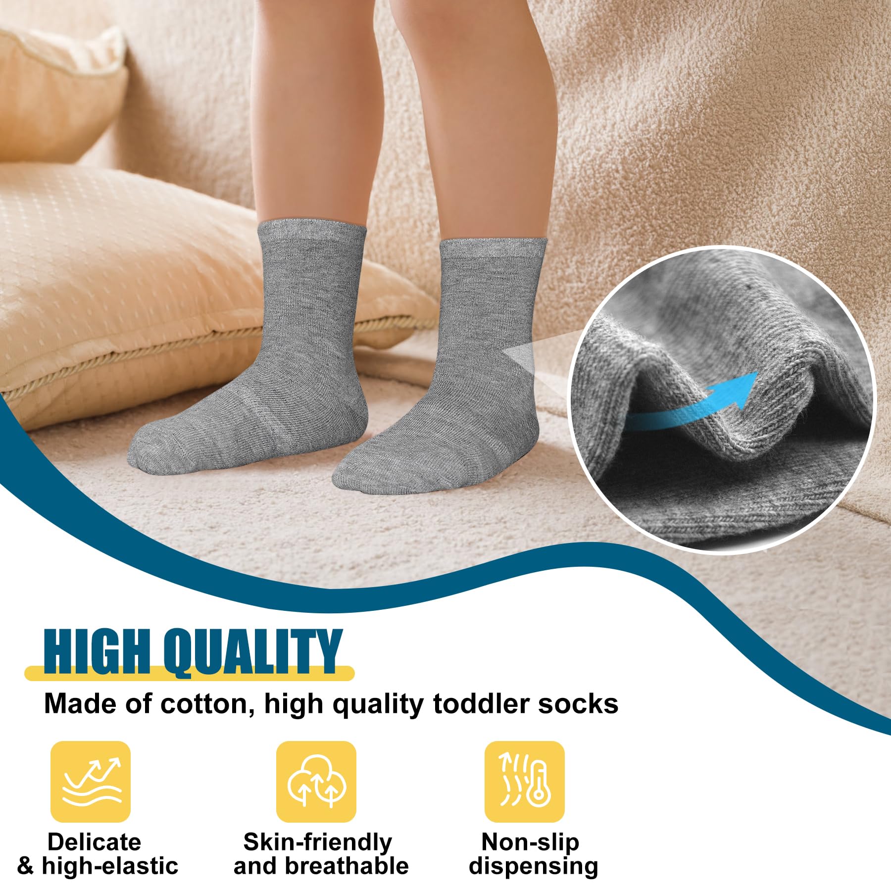SkiBeaut 15 pares de calcetines antideslizantes para niños de 1 a 10 años