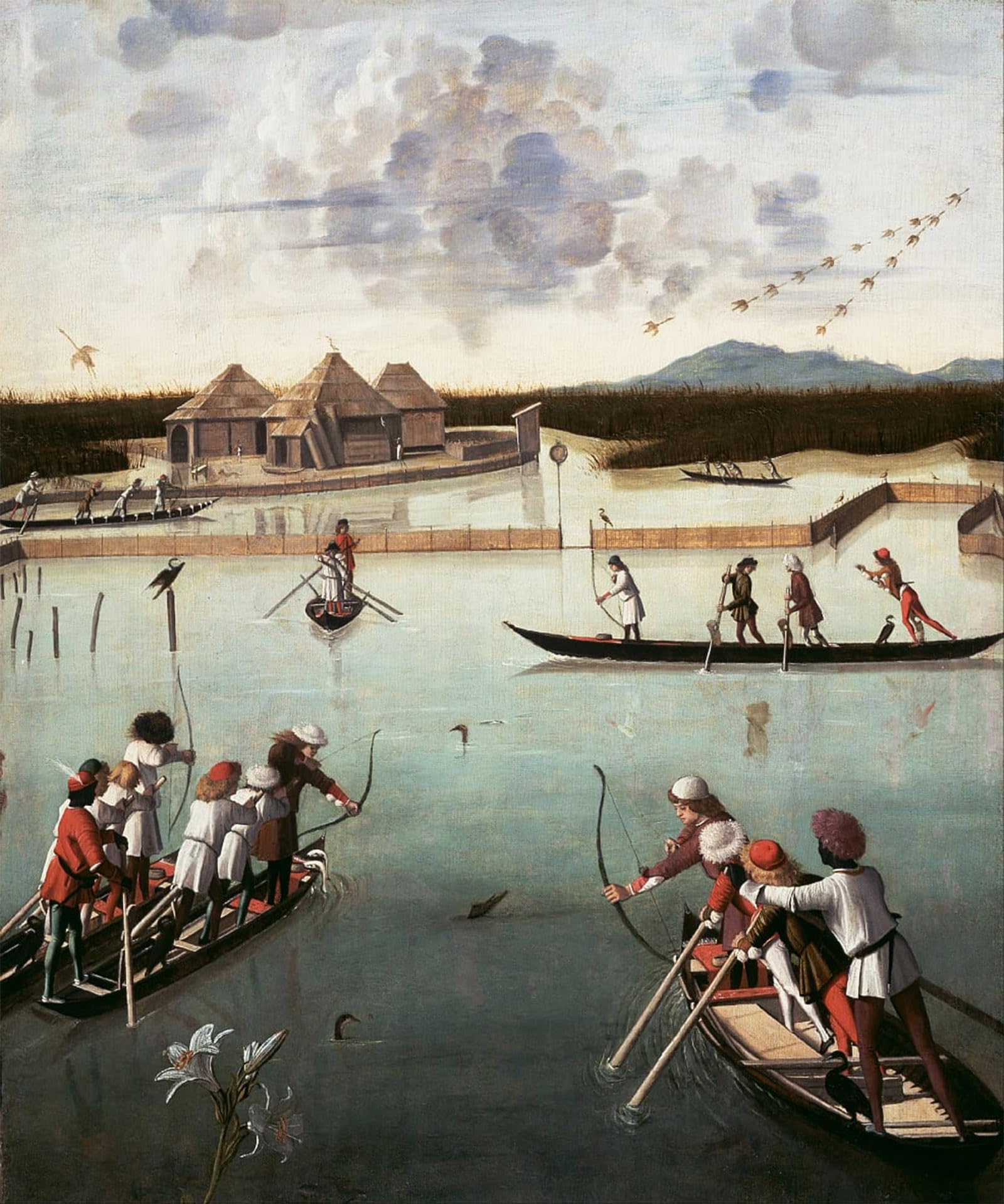 SERENDIPITP Retro Picture Poster Wall Art Pictures Painting Hunting on the Lagoon by Vittore Carpaccio Wall Art Canvas Print for Wall Decor 60x90cm