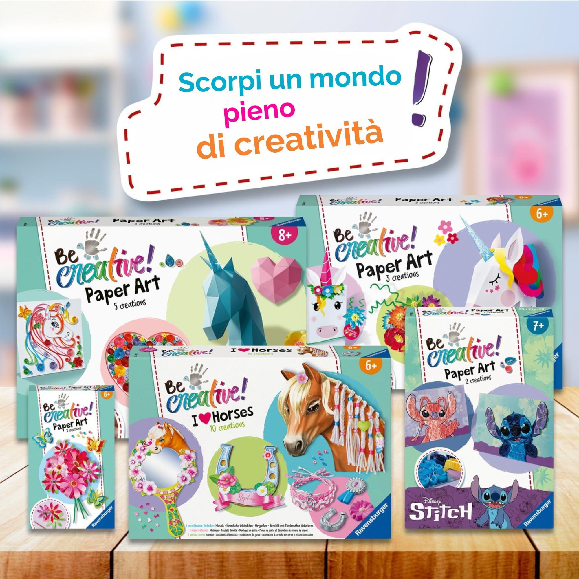 Ravensburger - Be Creative Maxi | Paper Art Unicorn | Origami per Bambini | Giochi Creativi Bambina 8 Anni o Piú | Kit Lavoretti Creativi per Bambini | Idee Regalo Bambina 8 Anni