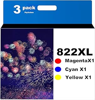 822XL Remanufactured for Epson 822XL Ink Cartridges for Epson 822XL Printer Ink Epson Workforce Pro WF-3820 WF-4820 WF-4830 WF-4833 WF-4834 Printer 3PACK (822（Cyan, Magenta, Yellow）)