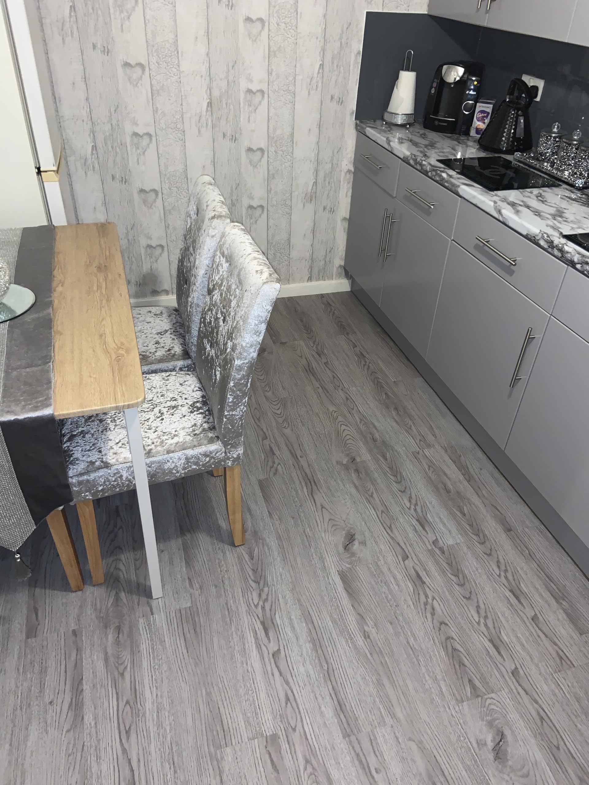 Baldosas autoadhesivas de PVC, color gris, blanco, beige, marrón, roble 5 m² por paquete