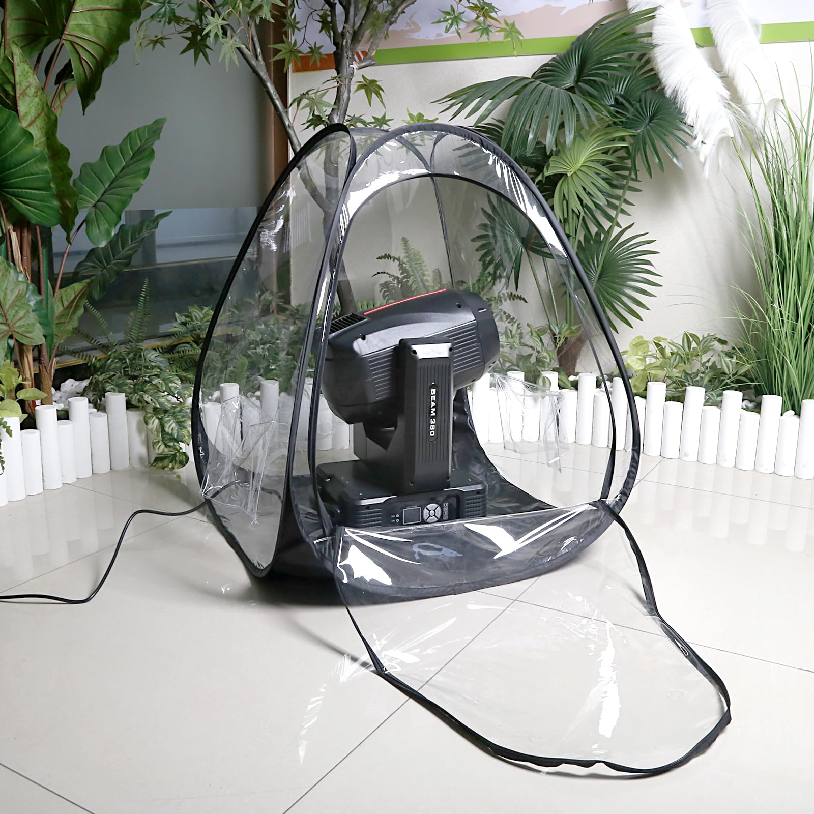 Copertura antipioggia professionale per teste mobili, accessorio di protezione per l'illuminazione del palco impermeabile e antipolvere, copertura antipioggia trasparente da terra, confezione da 2