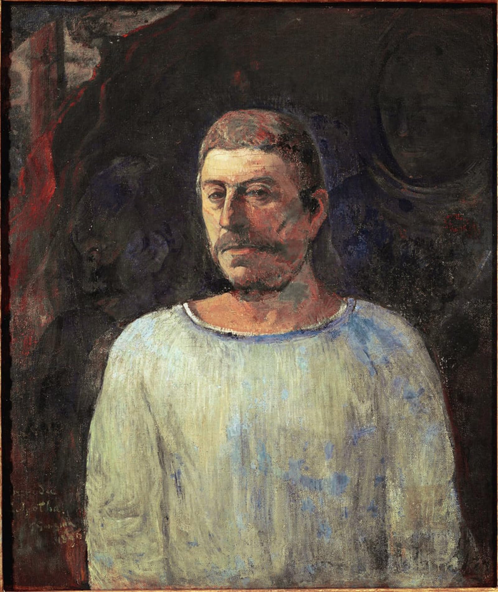 POSTERIIk Vintage Classic Picture Landscape Artwork Self Portrait Near Golgotha by Paul Gauguin Portrait Canvas Painting for Office Home Decor 60x90cm