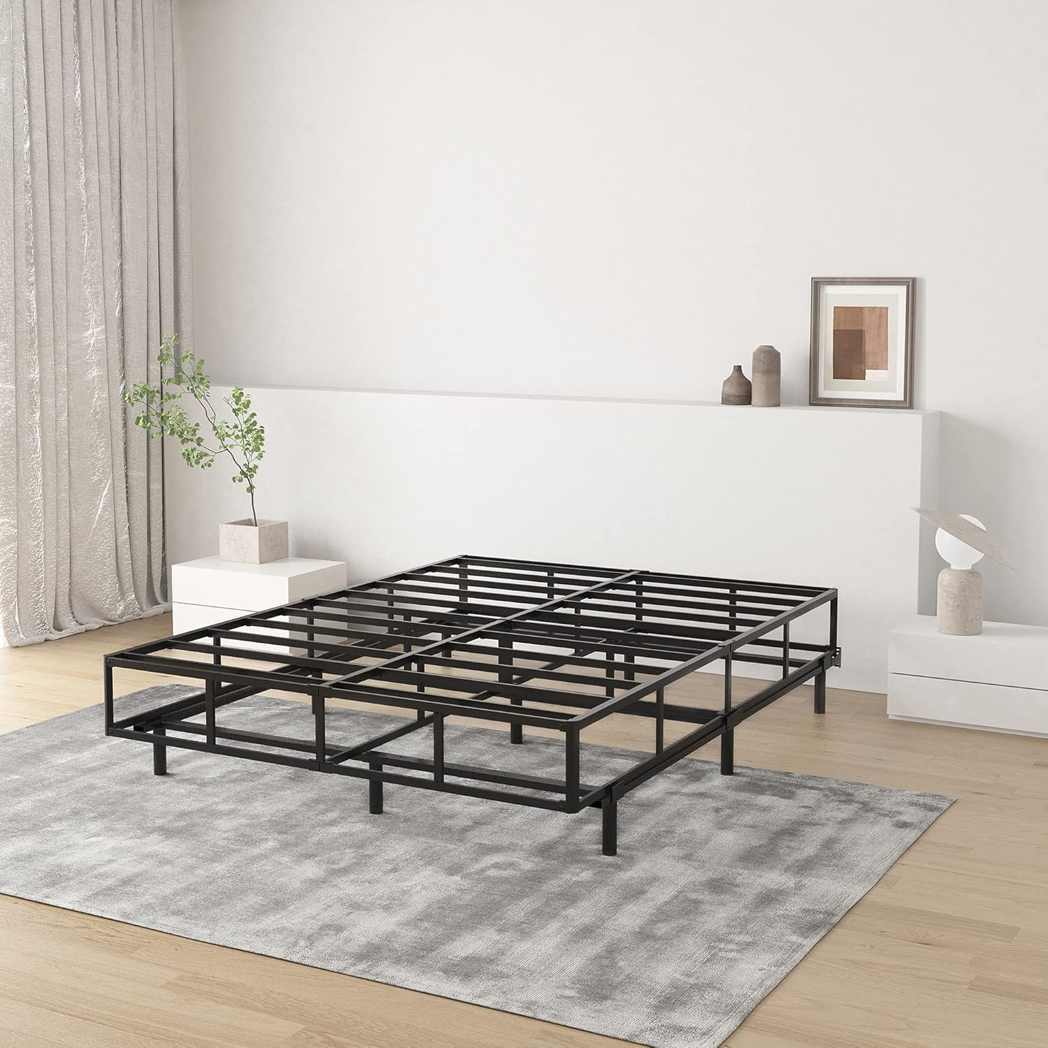 ZIYOO Cal King Box Spring 9 Inch High Profile Easy Assembly,Mattress Foundation/Heavy Duty Metal Steel Structure/Quiet Noise-Free Accessory : Home & Kitchen