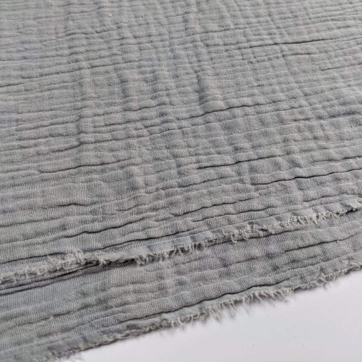 Discover Lifestyle & Fashion Fabrics Grey Double Gauze 100% Cotton Plain Fabric Dress Making Lightweight Muslin Baby Swaddle Blankets Scarves Summer Clothing | 53" - 135 Cm Wide | Per Metre (Grey)