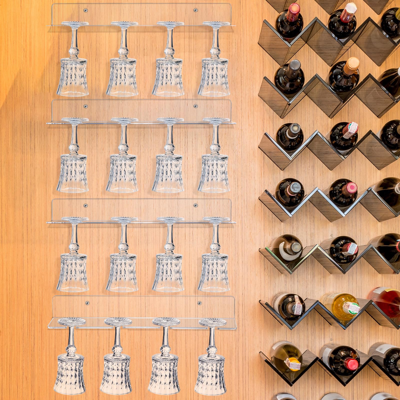 Acrylic Champagne Wine Rack - Display 16 Bottles -3 Acrylic Champagne Wine Rack - Display 16 Bottles -3