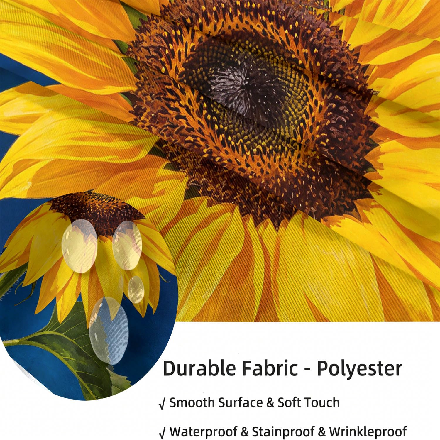 Tovaglia Rettangolare 140x300 cm Girasole Poliestere | Motivo Stile Campagnolo, Antimacchia, Impermeabile e Lavabile, Copritavolo Adatto per Cucina, Feste e Pranzi Domestici