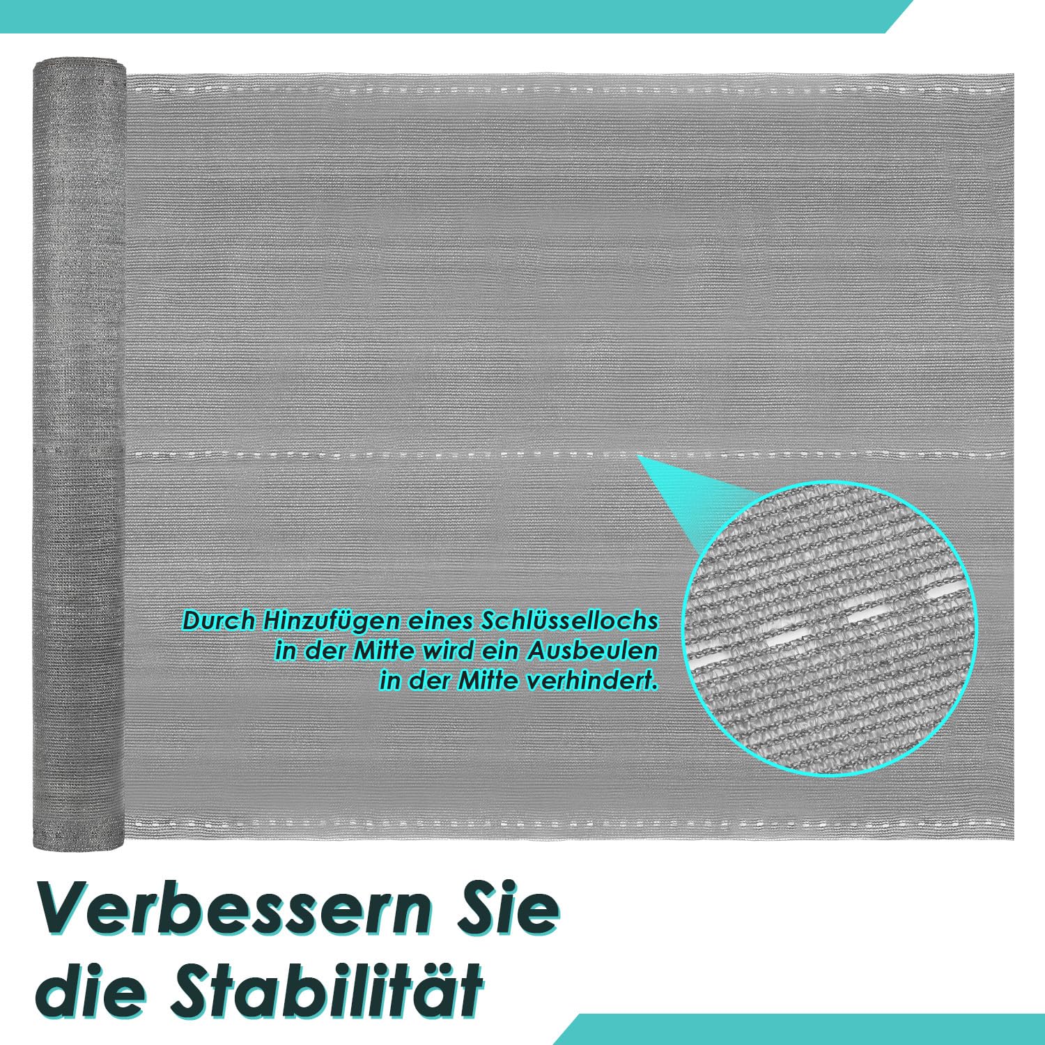 Brise-Vue polyéthylène 150 g/m², Protection Vent Poussière Soleil, Anthracite 1,8 x 10 m